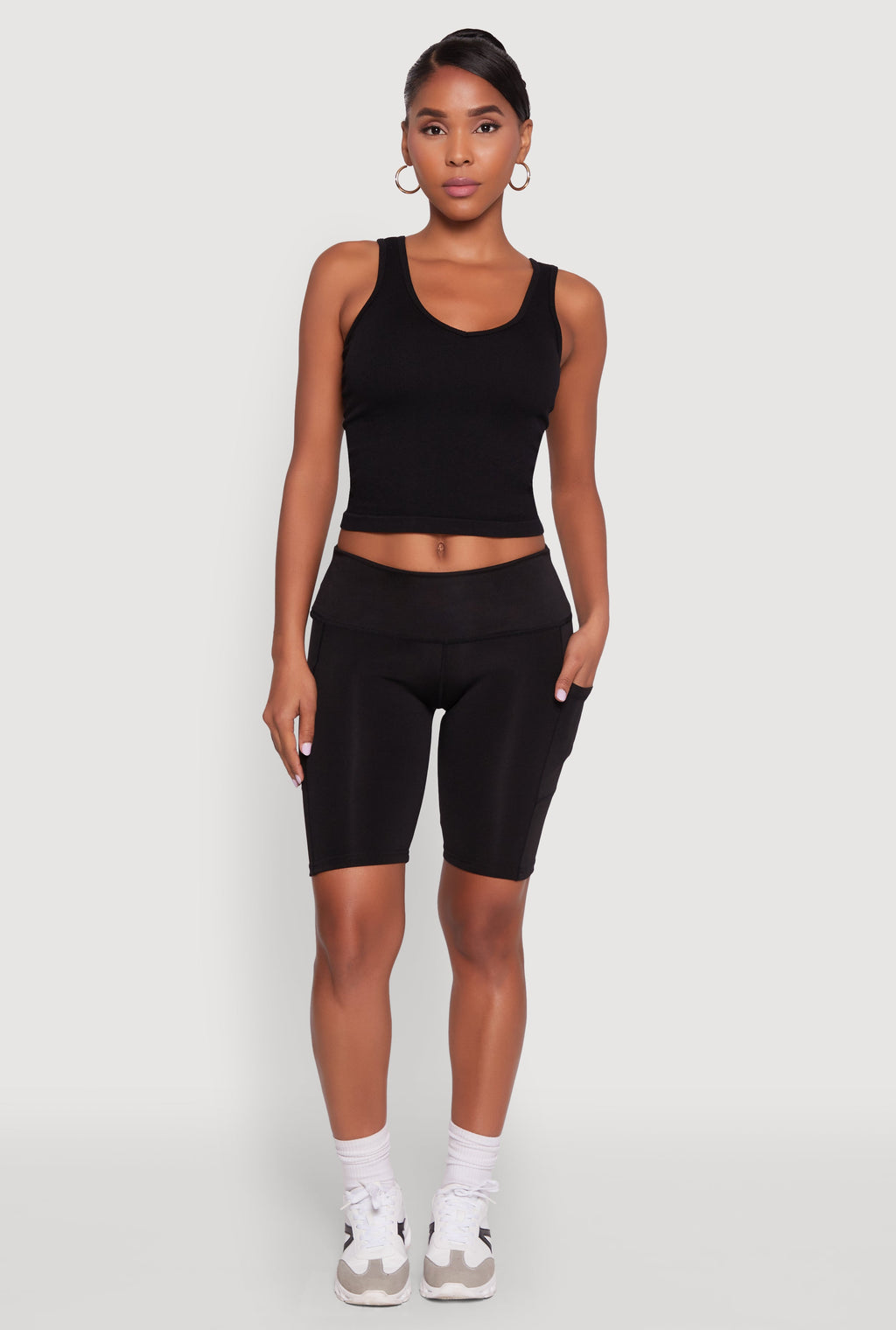 Stylish Bike Shorts with Tummy Tucker and Side Pockets