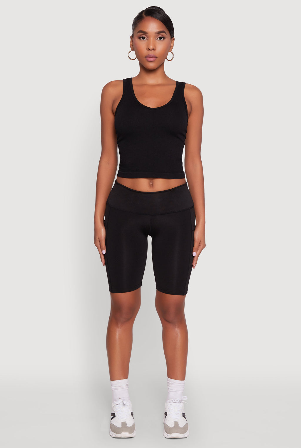 Stylish Bike Shorts with Tummy Tucker and Side Pockets