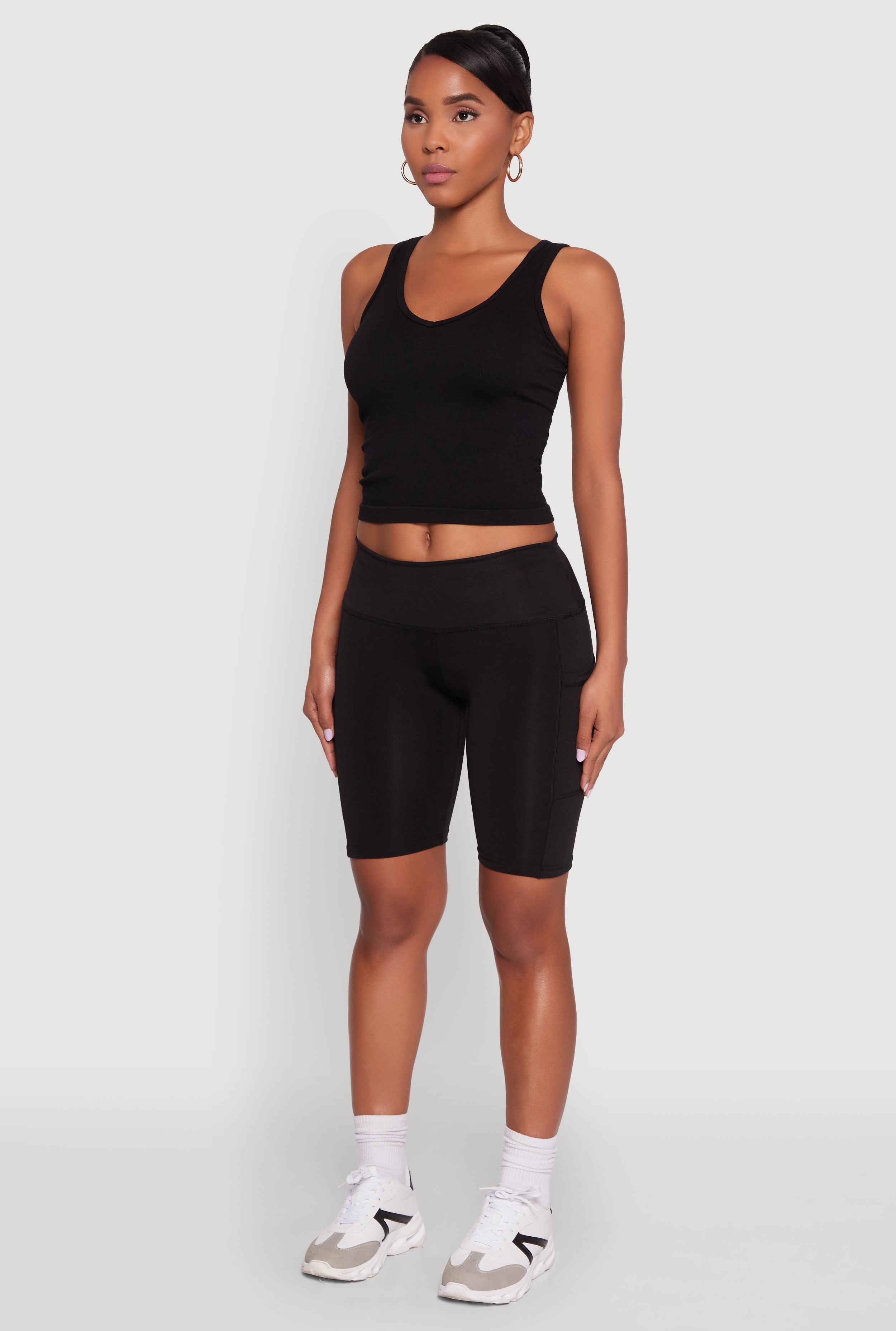 Stylish Bike Shorts with Tummy Tucker and Side Pockets
