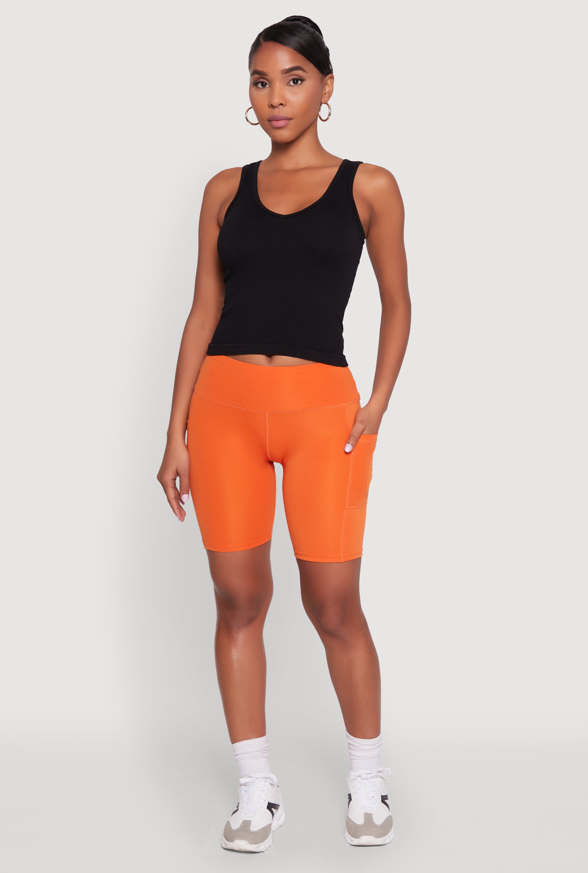 Stylish Bike Shorts with Tummy Tucker and Side Pockets