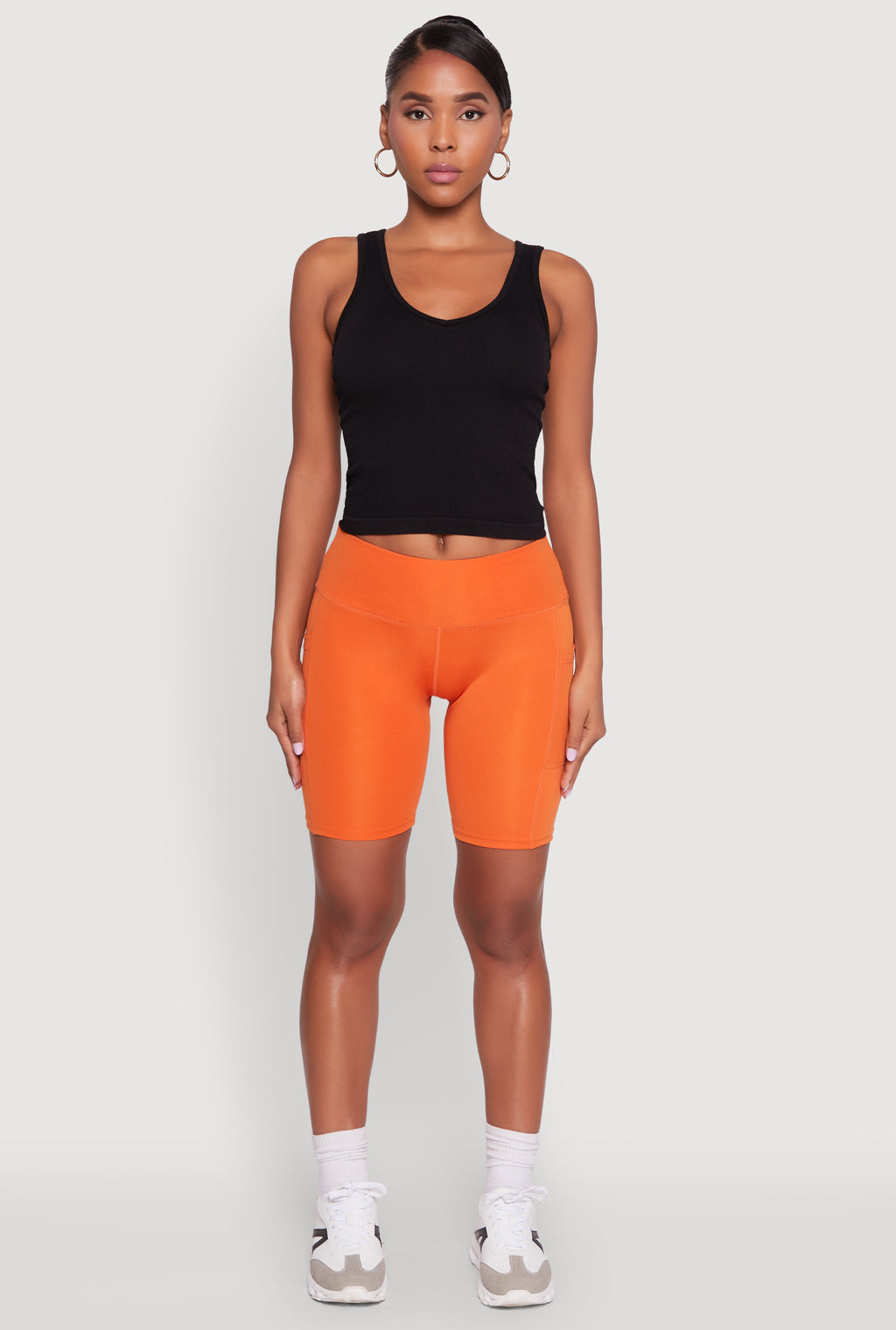 Stylish Bike Shorts with Tummy Tucker and Side Pockets
