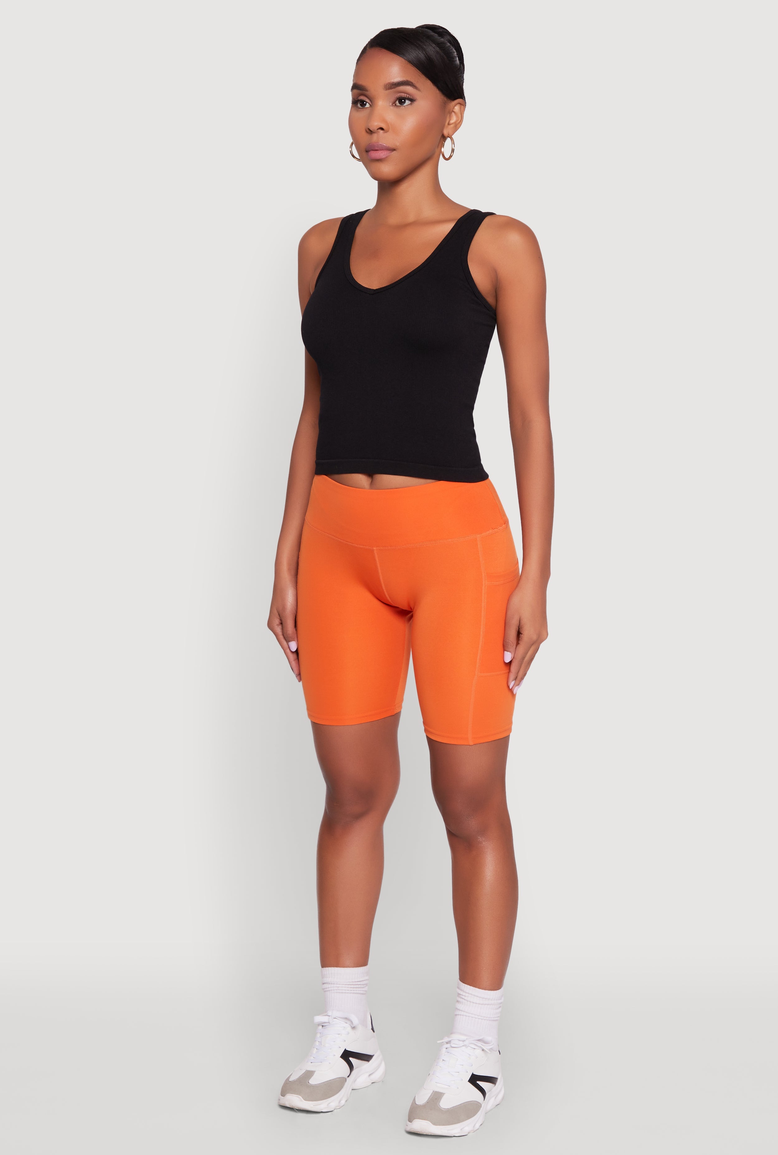 Stylish Bike Shorts with Tummy Tucker and Side Pockets