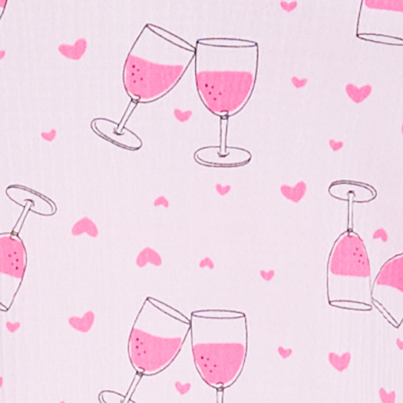 Wine Glass Heart Print Pajama Cami and Pants