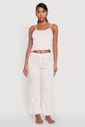 Printed Pattern Pointelle Pajama Cami and Pants