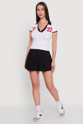 Patch Graphic Contrast Trim Polo Top
