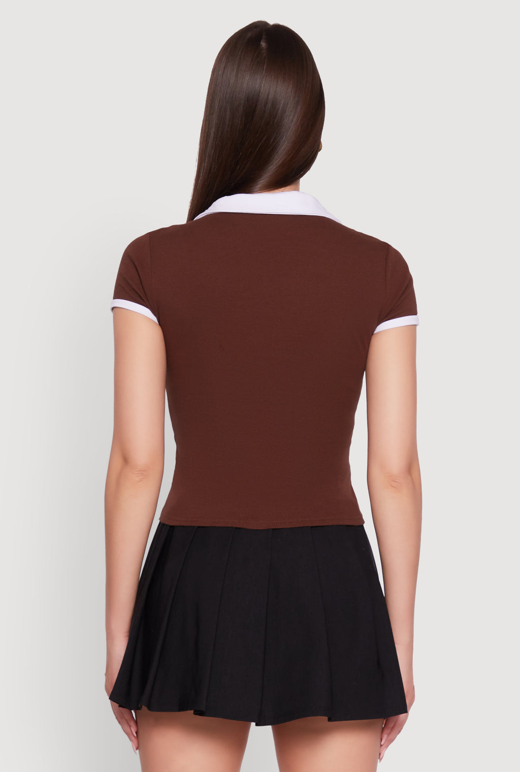 Patch Graphic Contrast Trim Polo Top