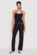 Contrast Trim Pajama Cami and Pants