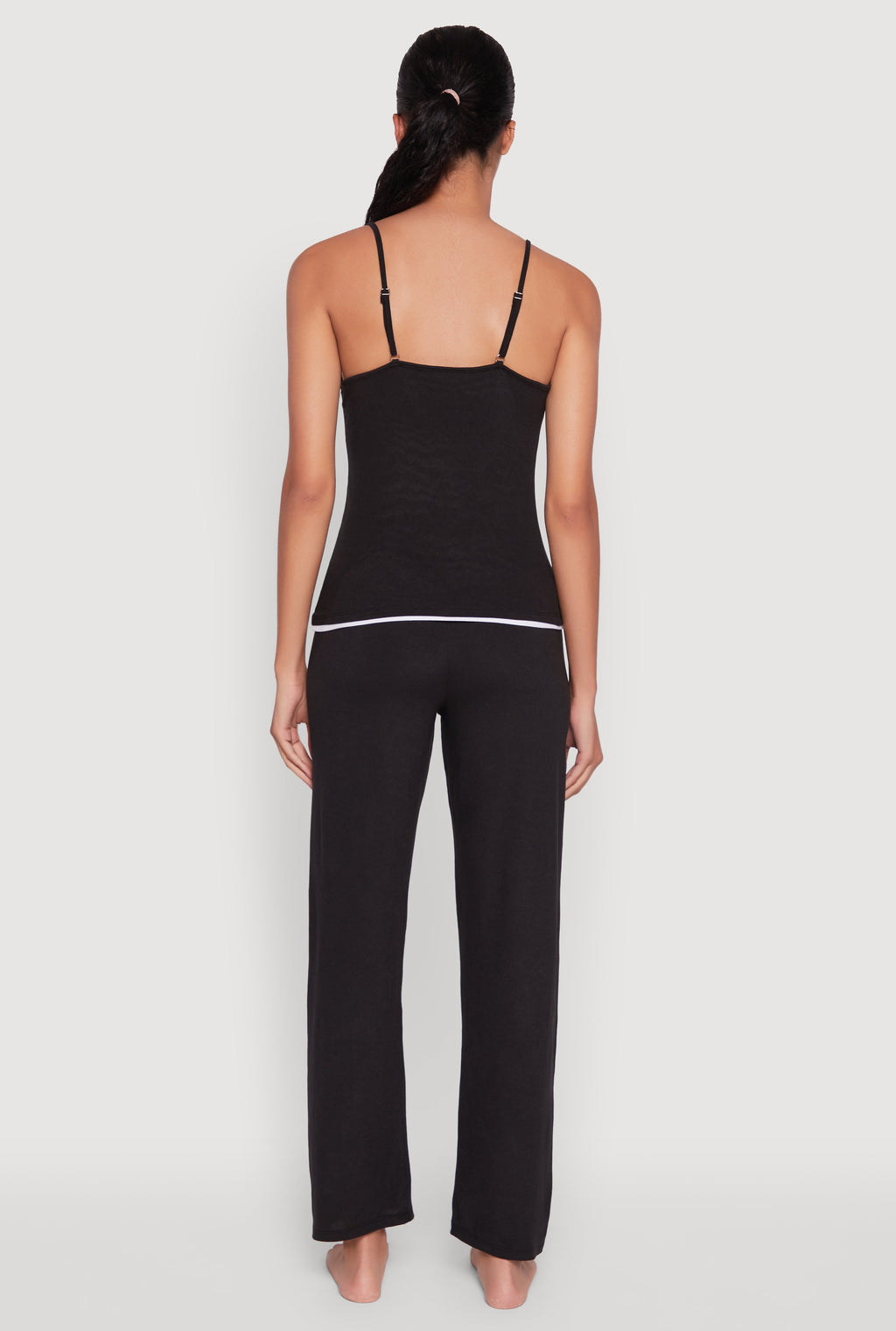 Contrast Trim Pajama Cami and Pants