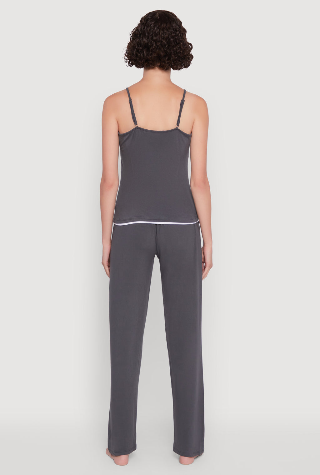 Contrast Trim Pajama Cami and Pants