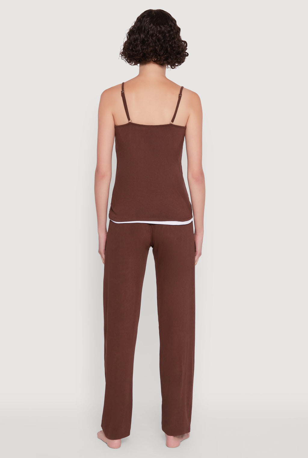 Contrast Trim Pajama Cami and Pants