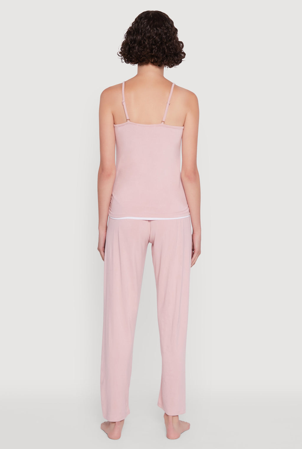 Contrast Trim Pajama Cami and Pants