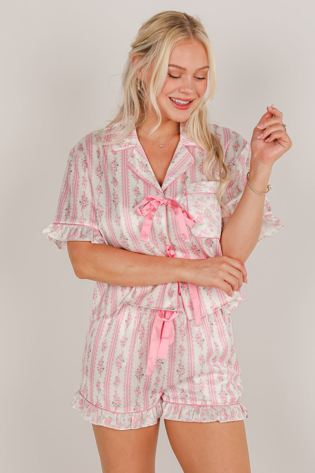 FINAL SALE - What A Dream Pink Floral Pajama Shorts