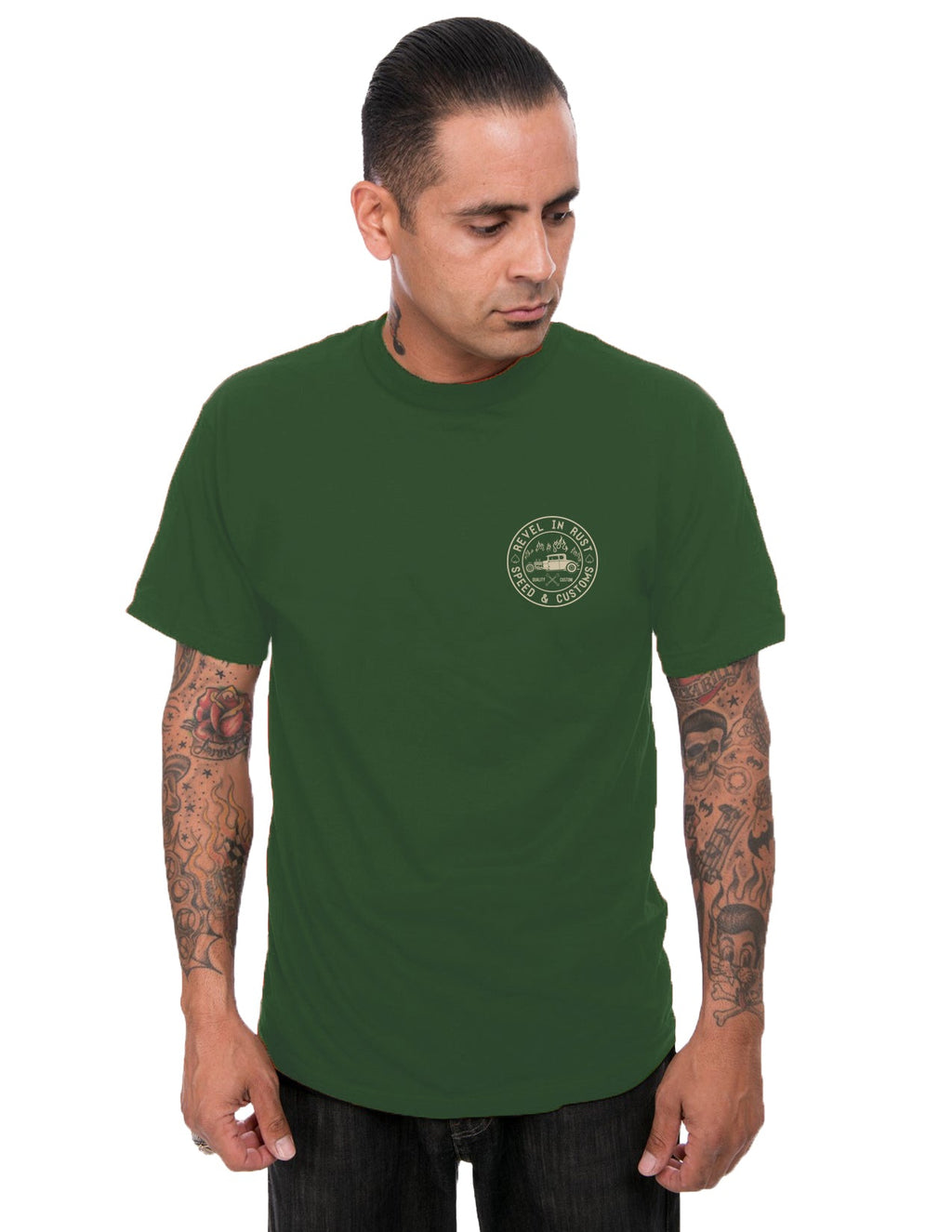 Revel in Rust Men's Tee in Forest