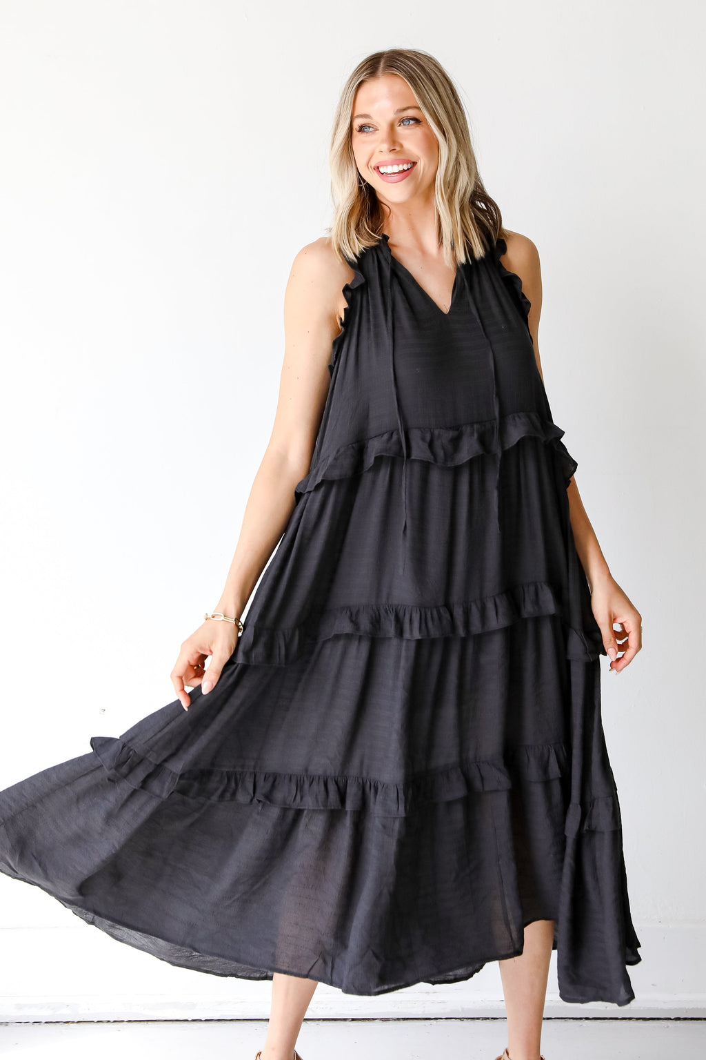 Sunshine Seeker Tiered Midi Dress