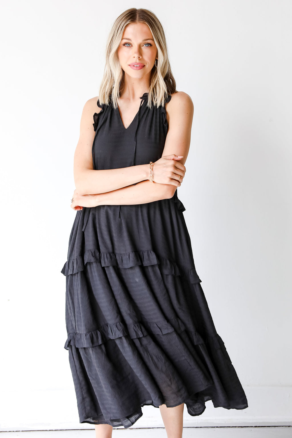 Sunshine Seeker Tiered Midi Dress
