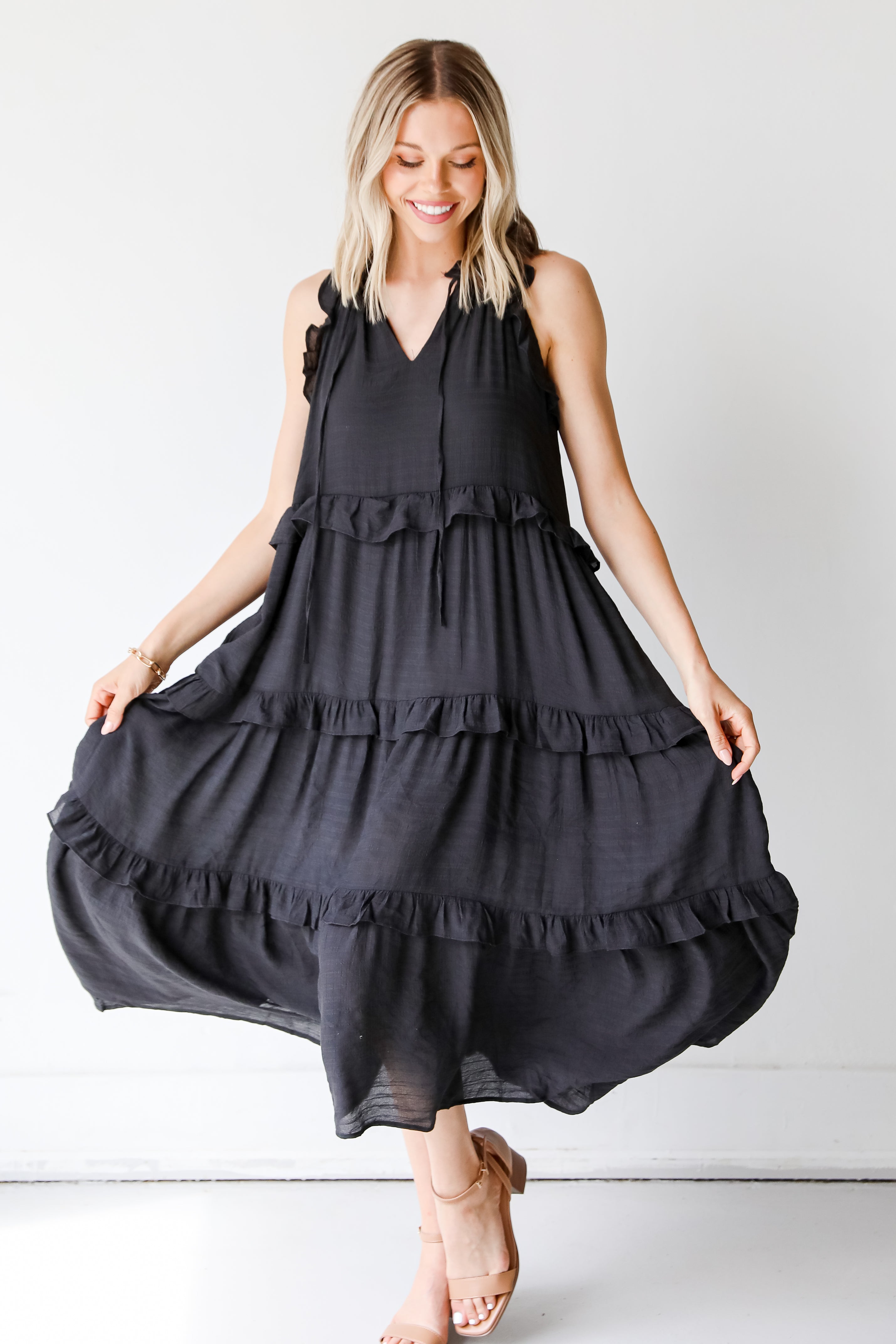 Sunshine Seeker Tiered Midi Dress
