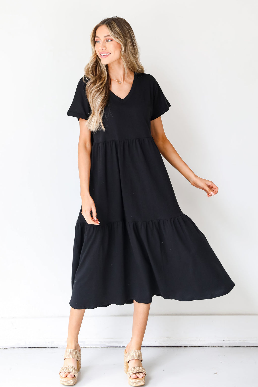 FINAL SALE - Sweeter Vibes Tiered Midi Dress