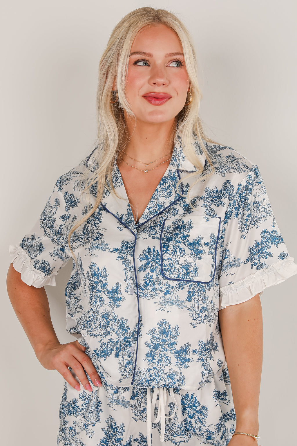 FINAL SALE - Dreamy Days Blue Pajama Top