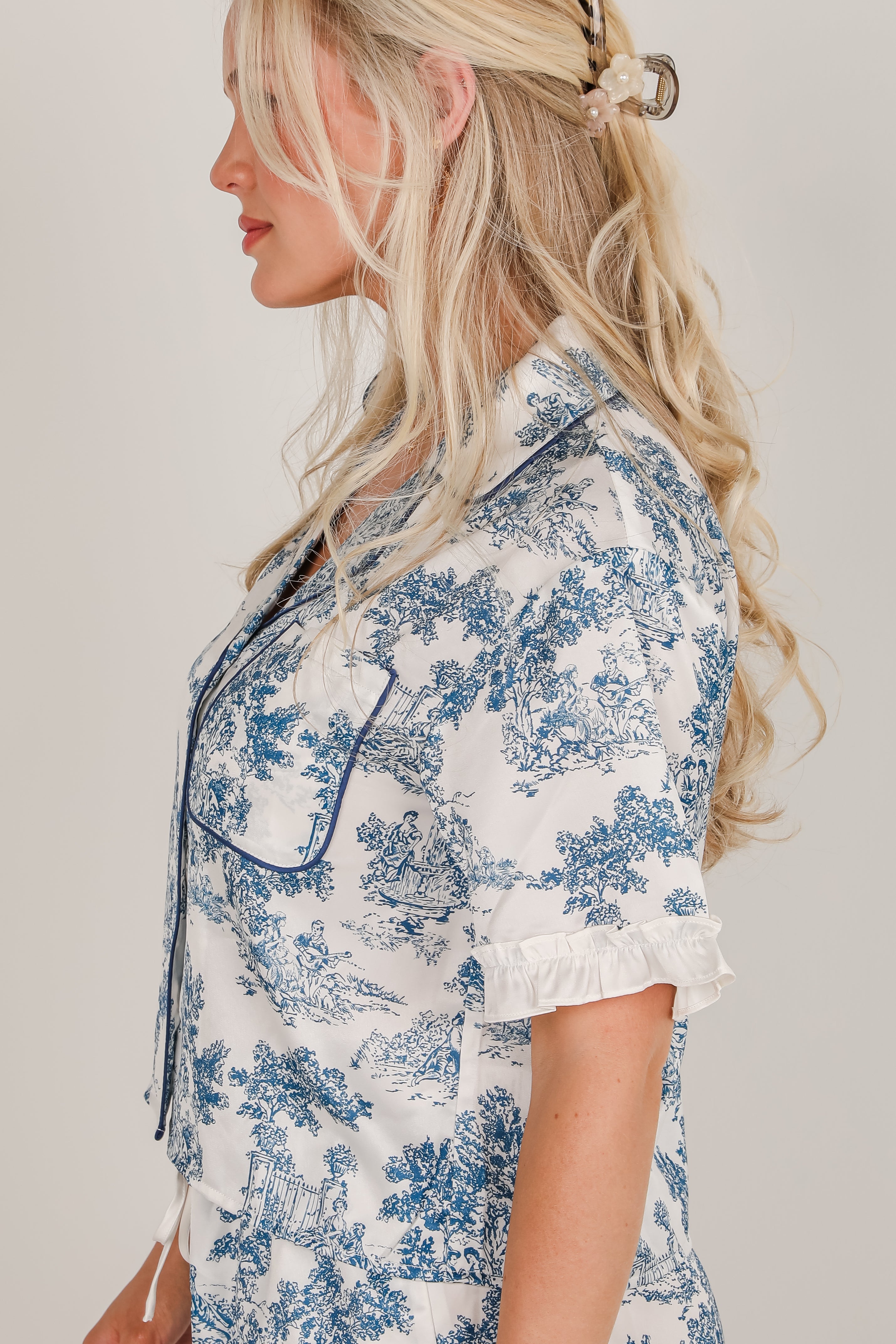 FINAL SALE - Dreamy Days Blue Pajama Top