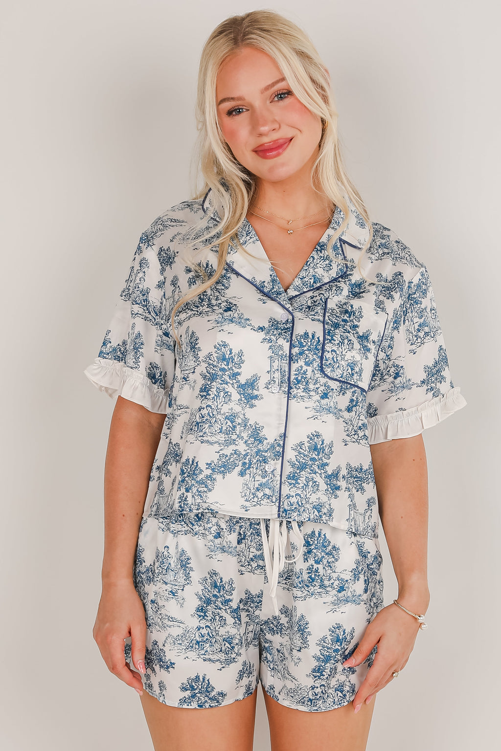 FINAL SALE - Dreamy Days Blue Pajama Top