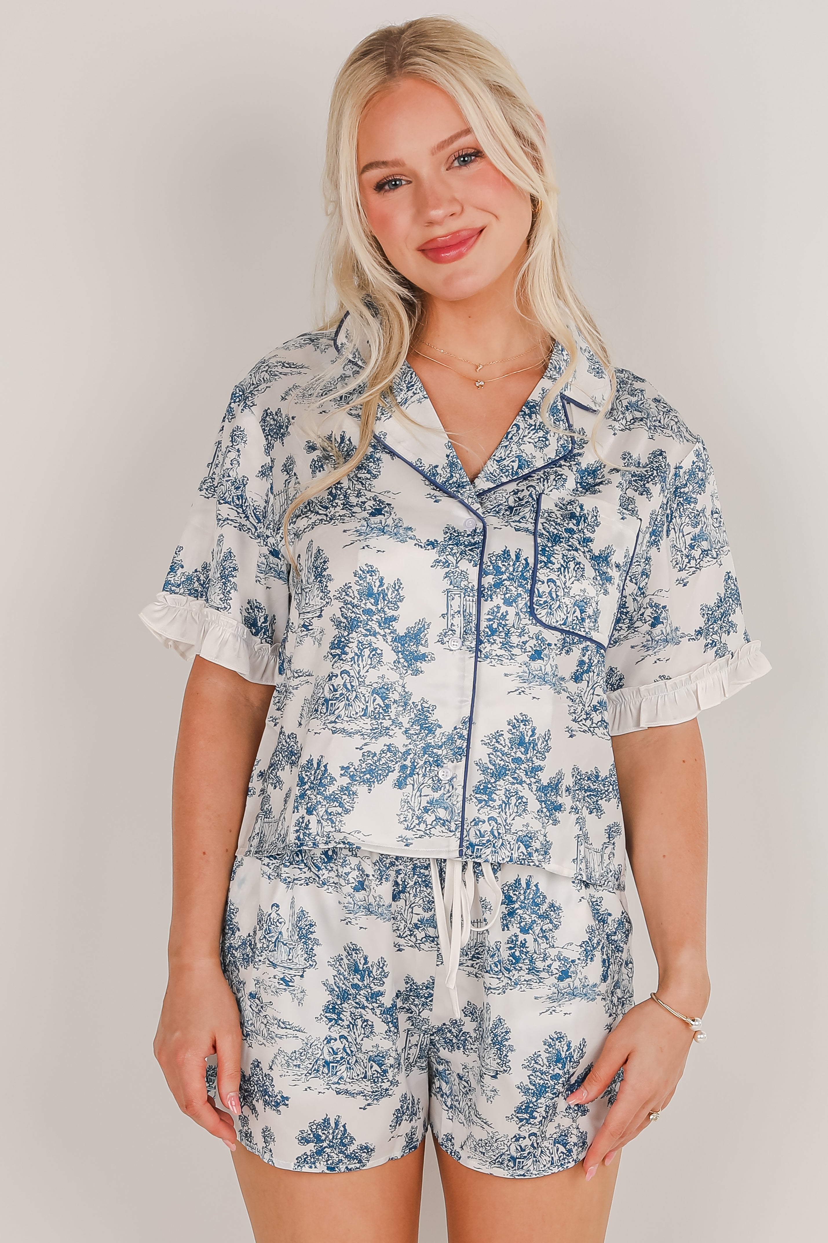 FINAL SALE - Dreamy Days Blue Pajama Top