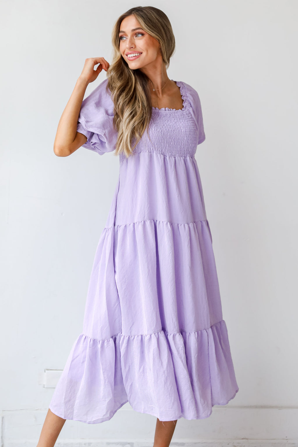 Lovely Sweetheart Tiered Midi Dress