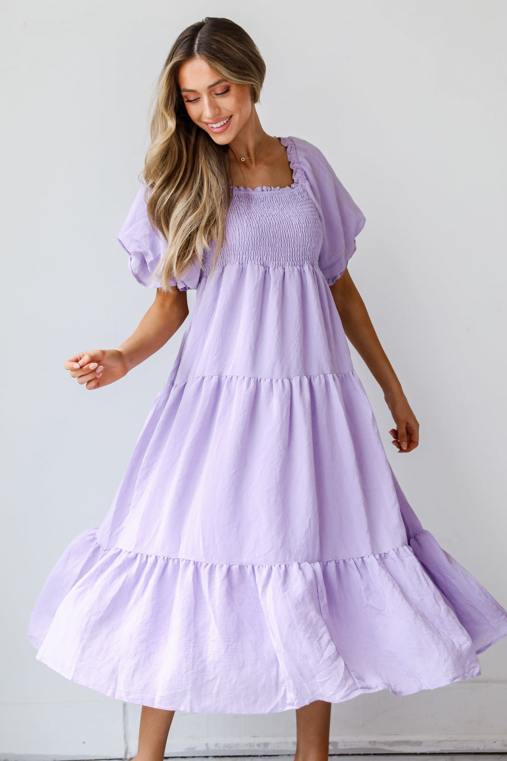 Lovely Sweetheart Tiered Midi Dress