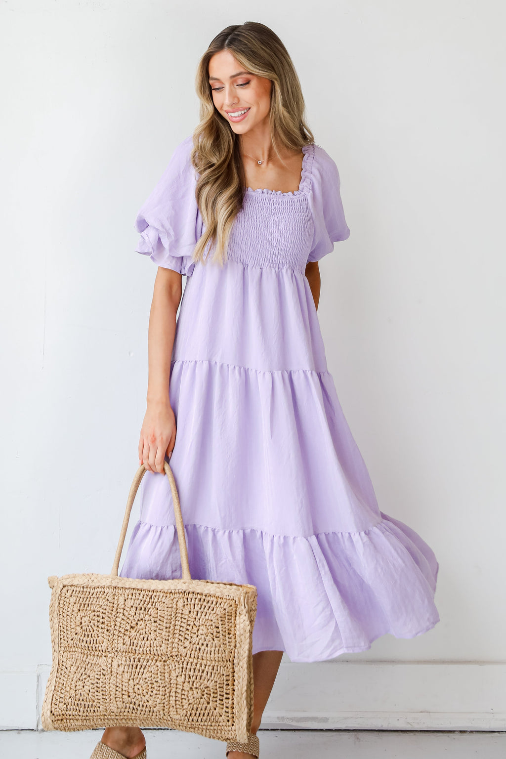 Lovely Sweetheart Tiered Midi Dress