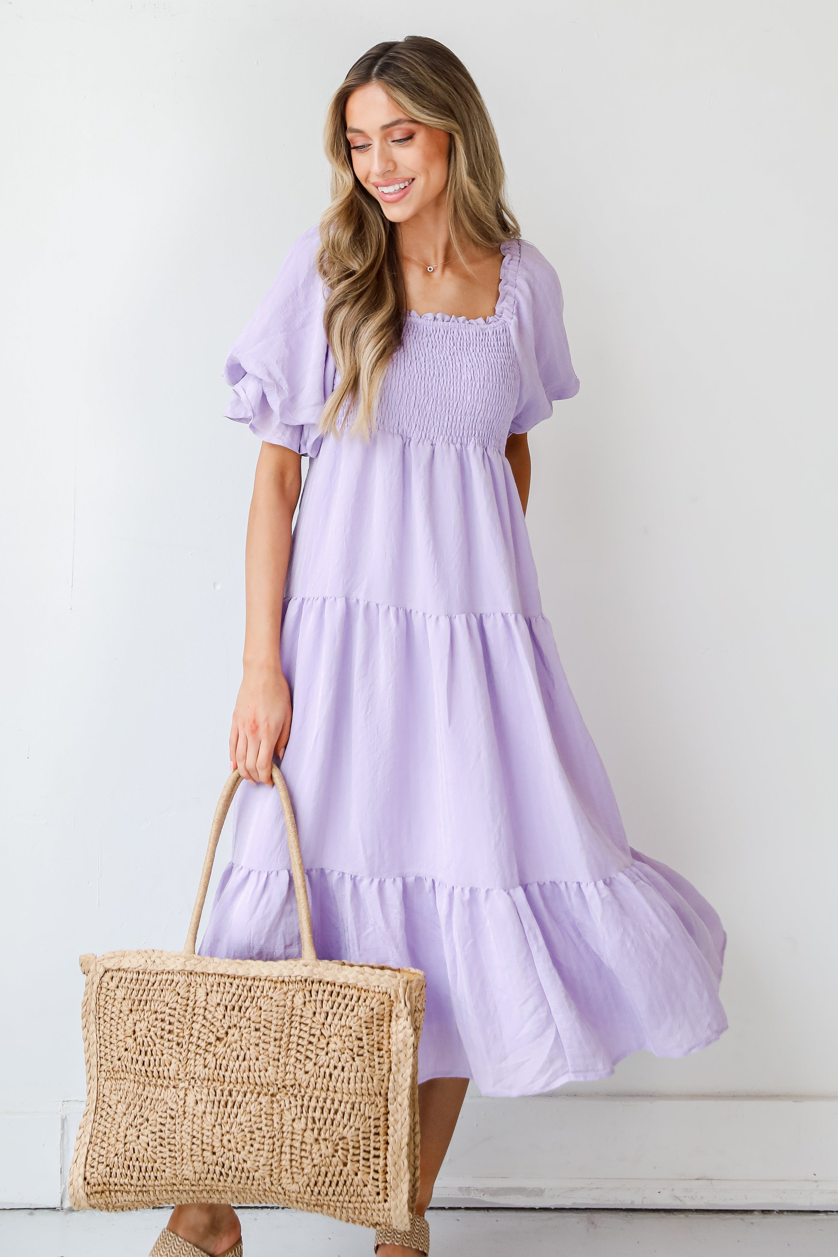 Lovely Sweetheart Tiered Midi Dress