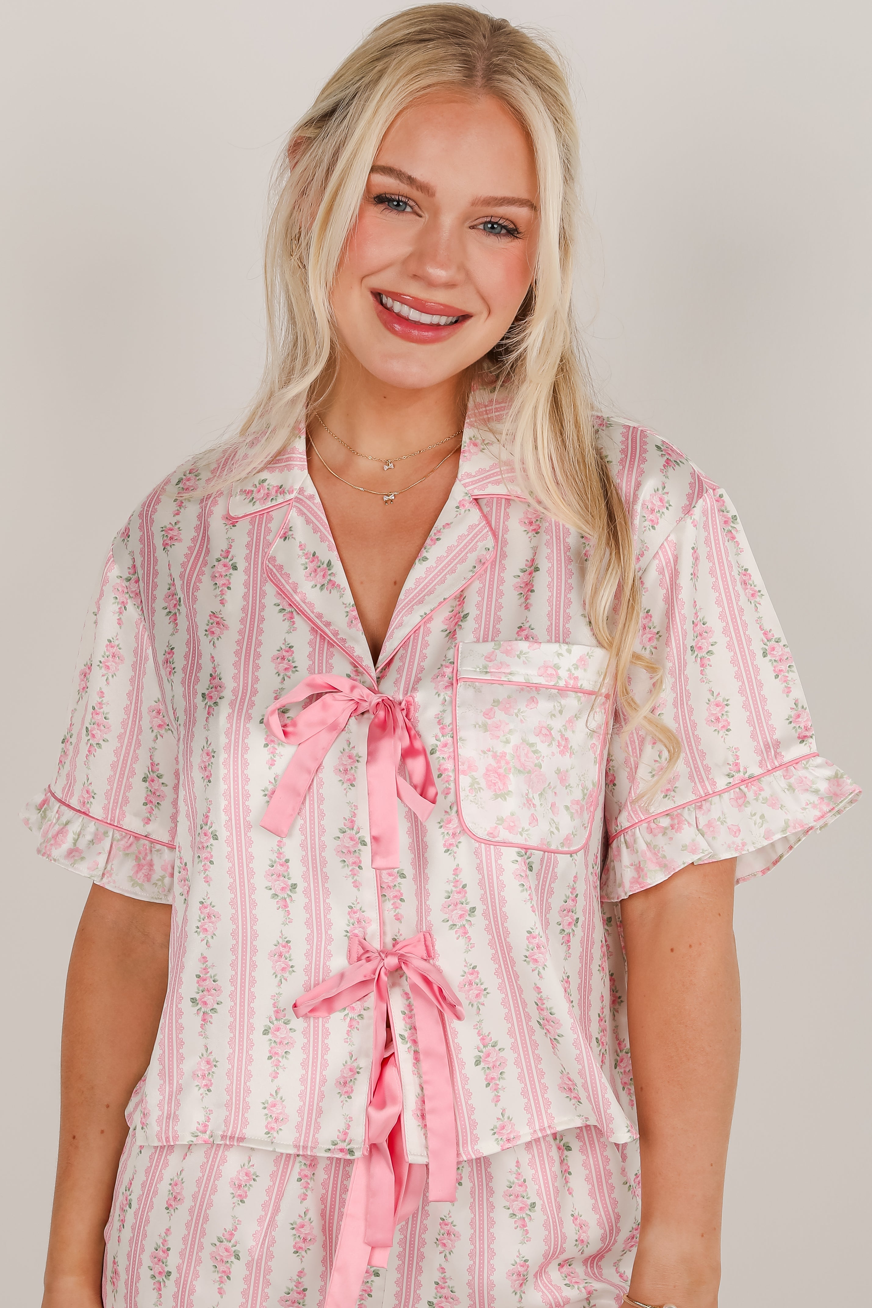 FINAL SALE - What A Dream Pink Floral Pajama Top