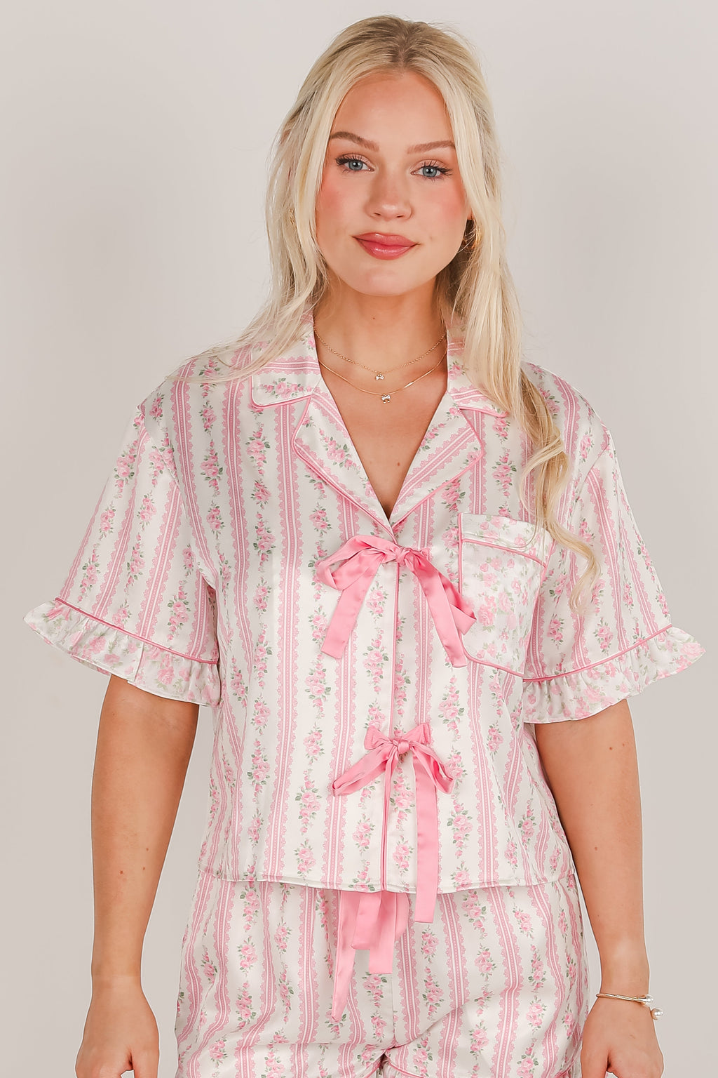 FINAL SALE - What A Dream Pink Floral Pajama Top