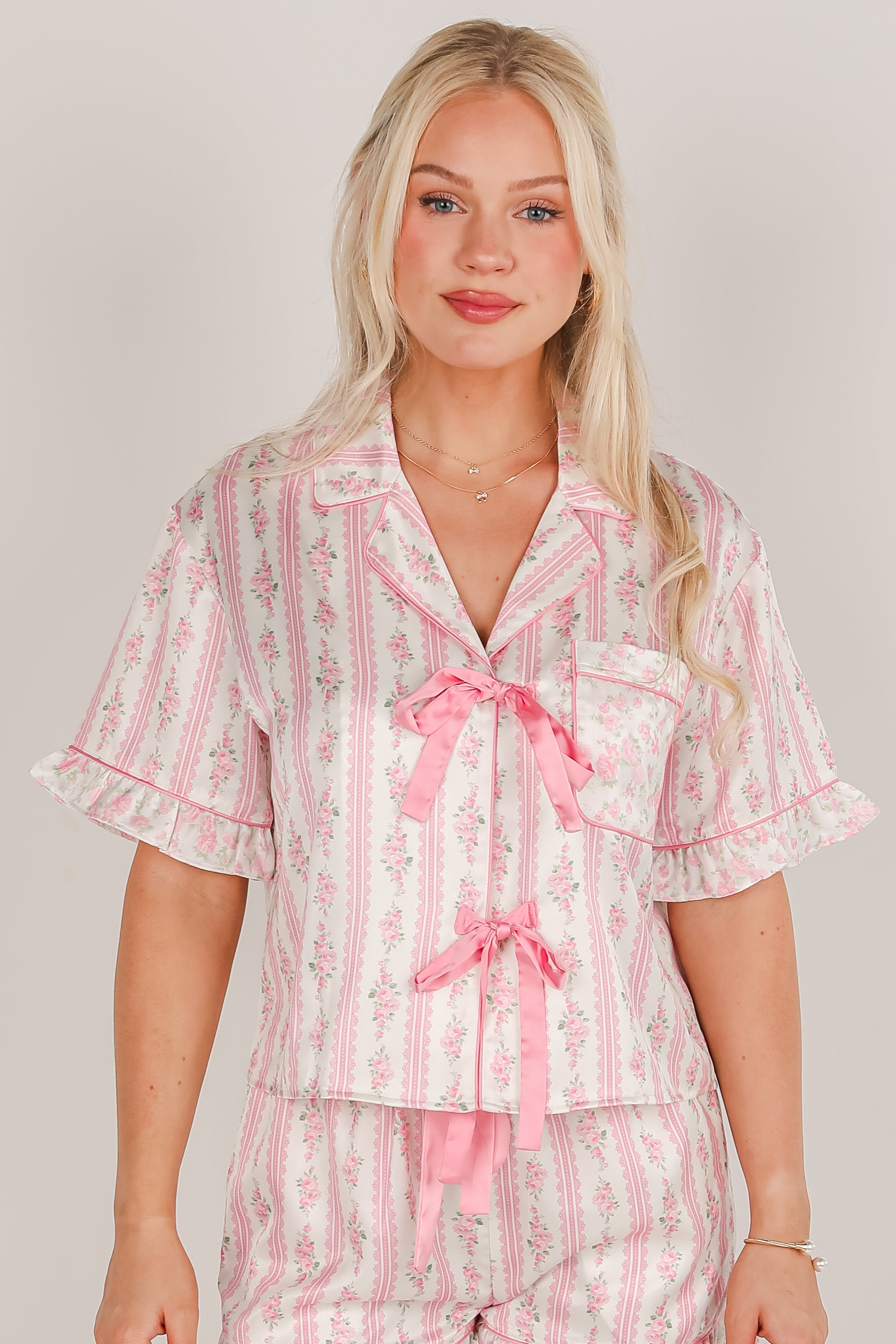 FINAL SALE - What A Dream Pink Floral Pajama Top