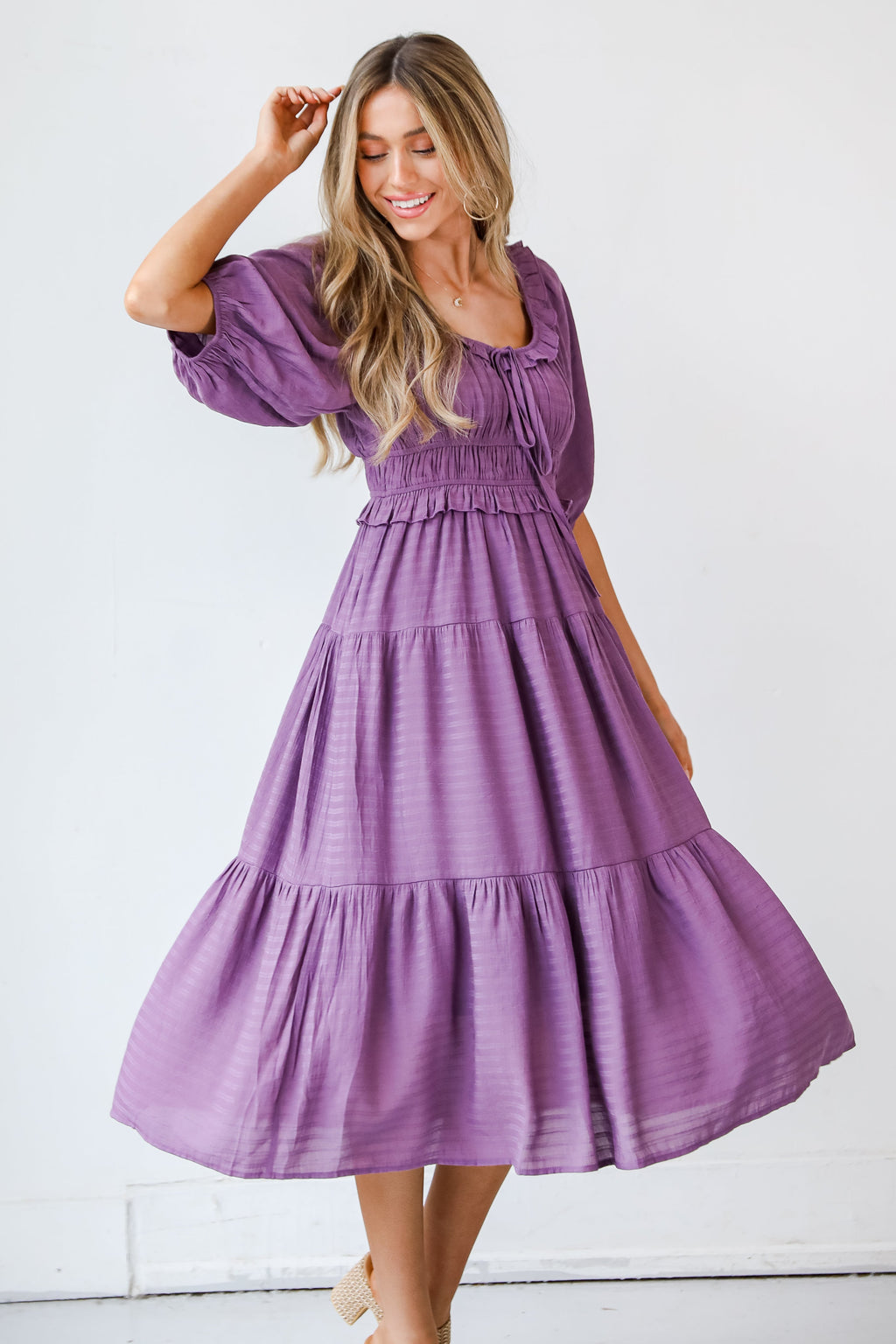 FINAL SALE - Dreamy Admiration Tiered Midi Dress