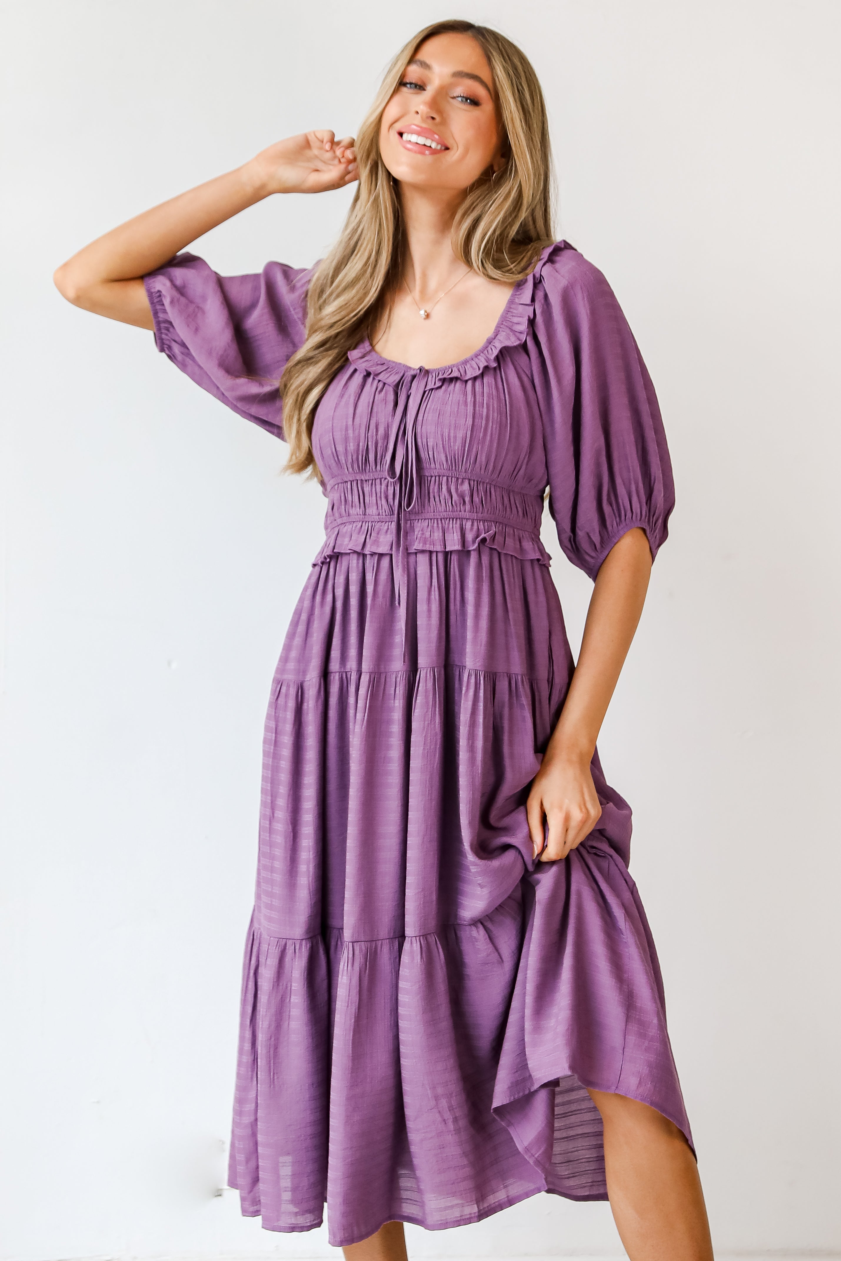FINAL SALE - Dreamy Admiration Tiered Midi Dress