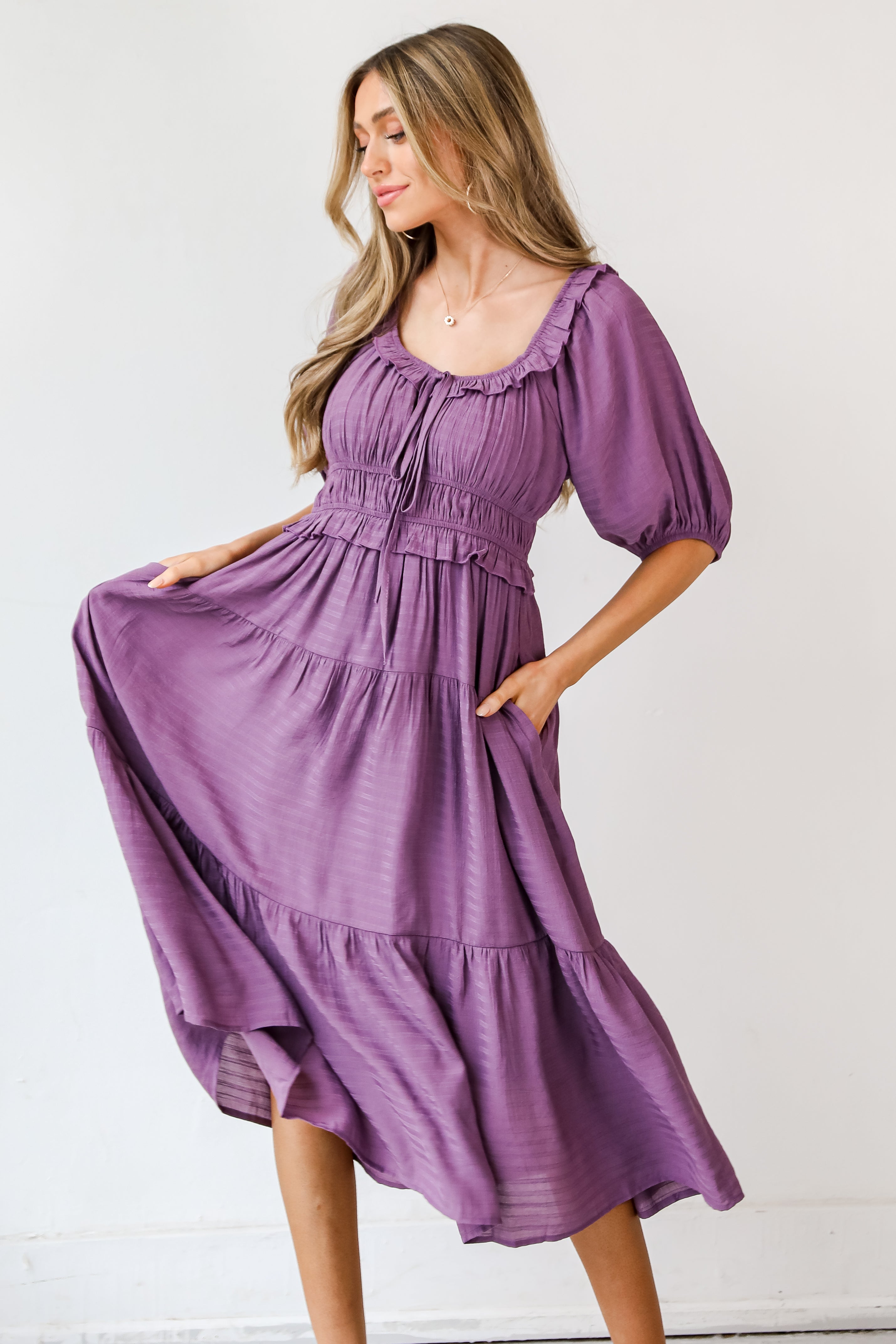FINAL SALE - Dreamy Admiration Tiered Midi Dress