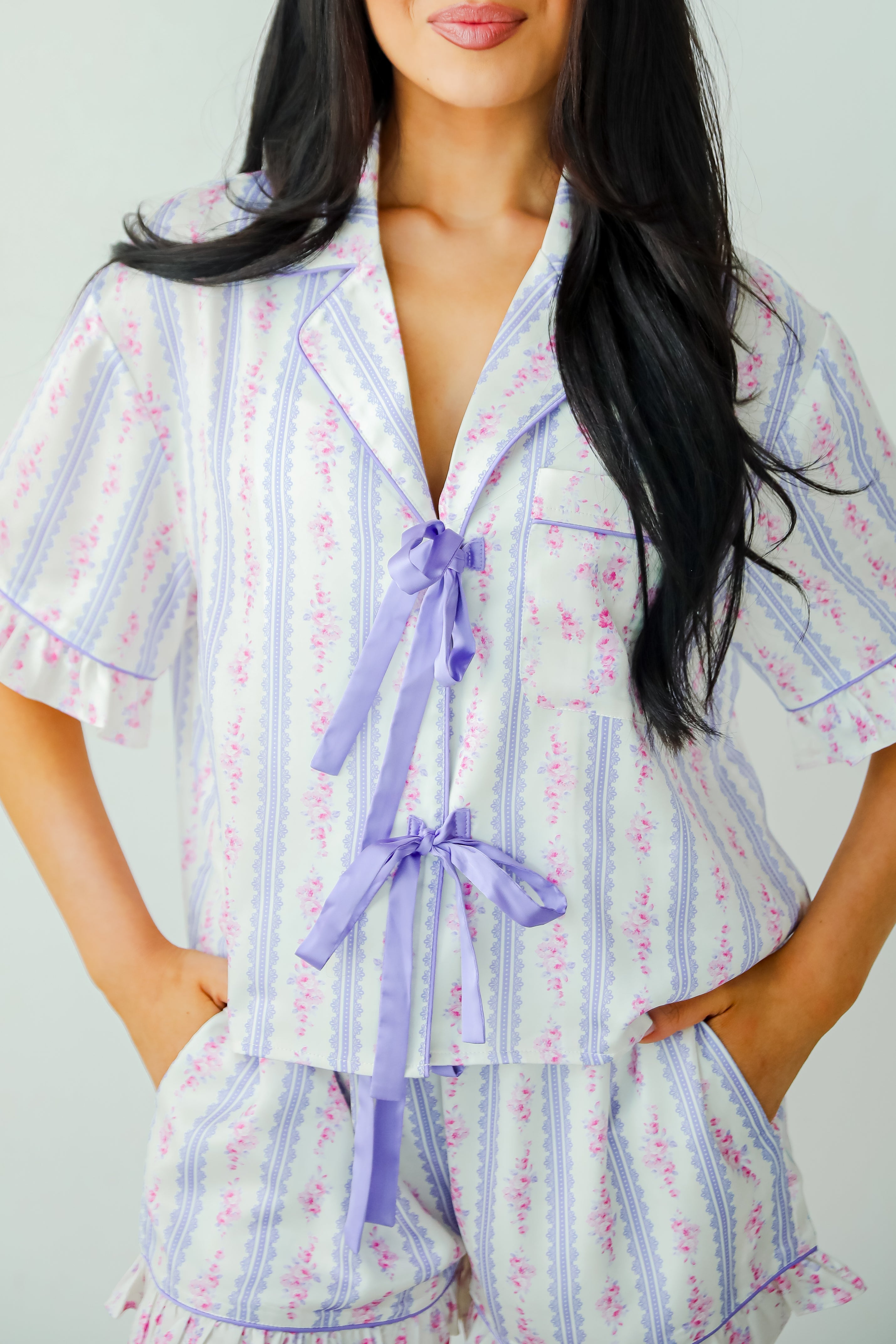 FINAL SALE - Dreaming Of You Purple Floral Pajama Top