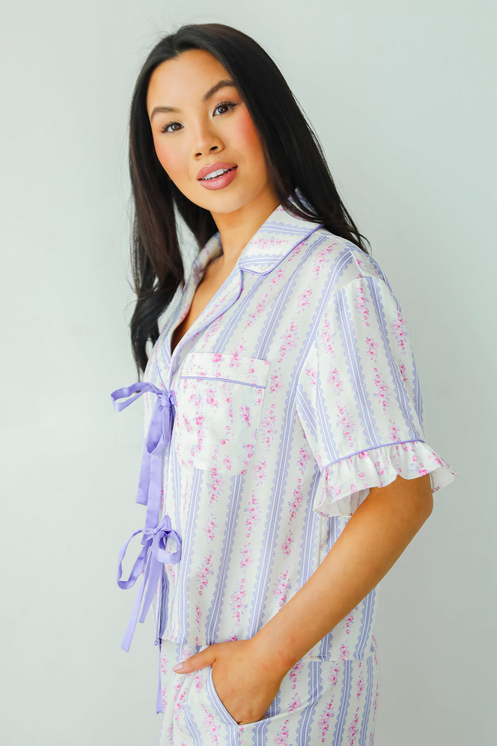FINAL SALE - Dreaming Of You Purple Floral Pajama Top
