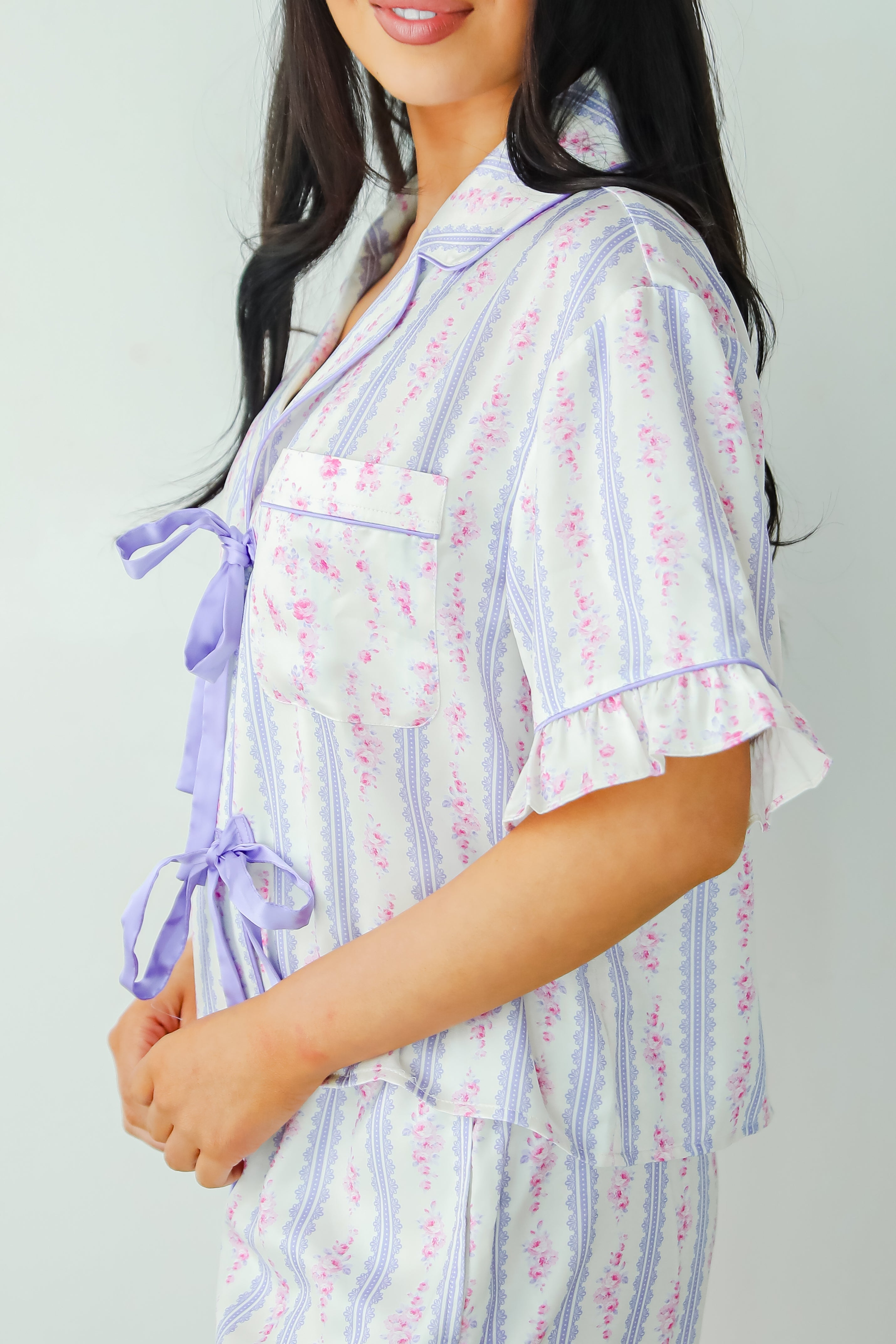 FINAL SALE - Dreaming Of You Purple Floral Pajama Top