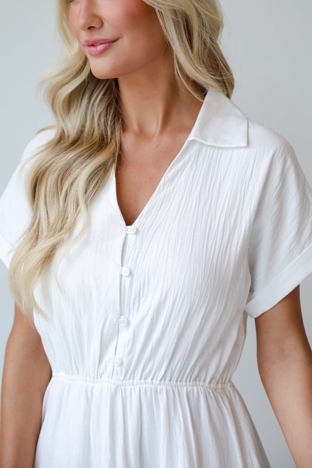 FINAL SALE - Summer Standard Off White Tiered Midi Dress