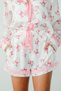 FINAL SALE - Slumber Party White Western Heart Pajama Shorts