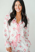 FINAL SALE - Slumber Party White Western Heart Pajama Top